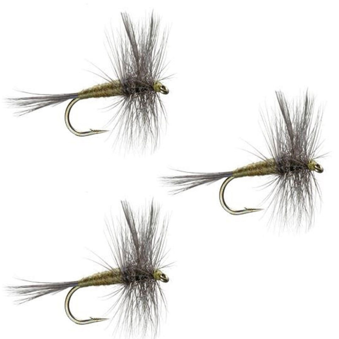 3-pack Blue Winged Olive BWO Classic Dry Fly Hand-tied Fly Fishing