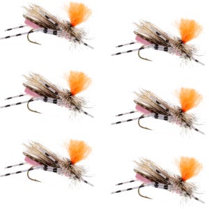 Feth Hopper Pink - Foam Grasshopper Fly Pattern - 6 Flies Hook Size 10