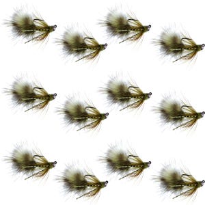Tungsten Bead Tactical Mini Bugger Euro Nymph Fly - 12 Flies Size 12