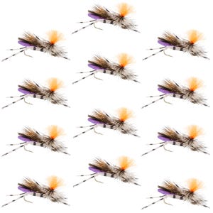 Feth Hopper Purple - Foam Grasshopper Fly Pattern - 12 Flies Hook Size 10