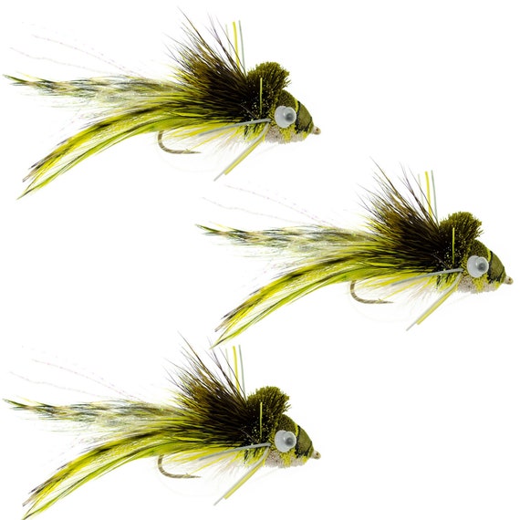 3 Pack Dahlberg Diver Size 4 Swimming Frog Bass Fly Fishing Bug