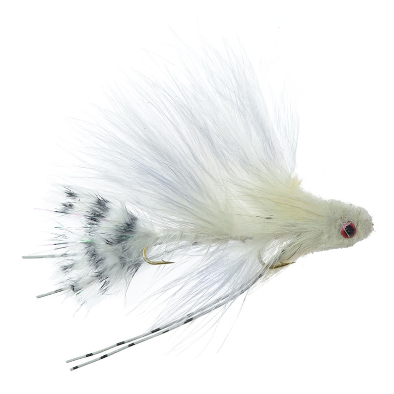 Hand Tied Flies Mini Sex Dungeon Streamer White Articulated Trout and Bass Fly Fishing Flies