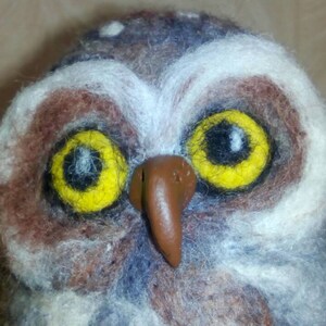 Felted wool birds. Needle felted owls.Woodland creatures.Wool sculpture.Unique gif. Needle Felted Gift .Realistic wool bird.Forest birds