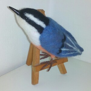 Needlefelted nuthatch Wool bird Needle felted birds Original Wool gift Realistic bird Wool sculpture  Room decoration birds ornament garden