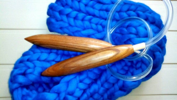 Big Knitting Needles, US Size 50, Big Circular Wooden Knitting Needles 