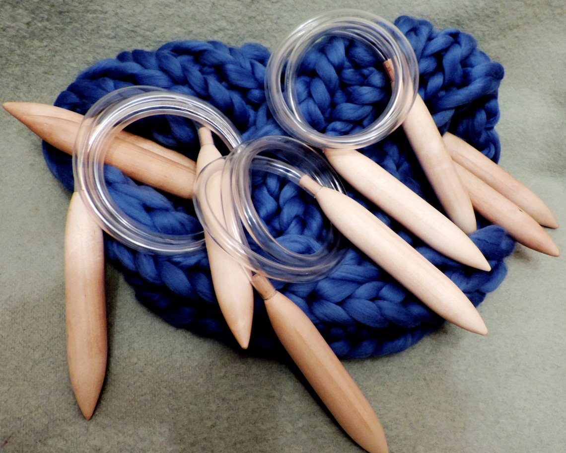 Giant Knitting Needles.32 Mm Super Big Wooden Needles. Jumbo Big