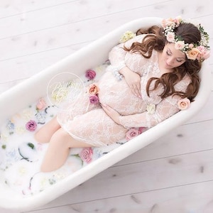 chinese dress ladies Pinkblush White Lace Overlay Maternity Maxi Dress