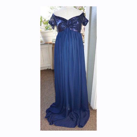 midnight blue gown plus size