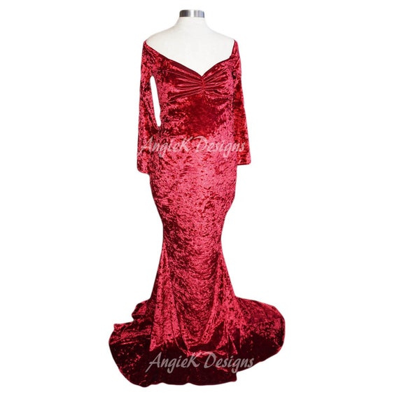 velvet trumpet dress