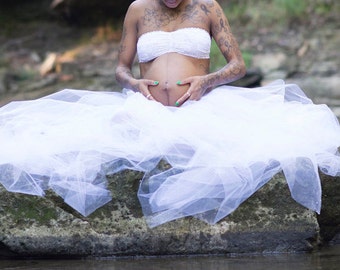 FREE SHIPPING!Lined Tulle Tutu/Girl/Teen/Adult/Pregnancy Maternity Skirt/Tutu for Photo Prop Special Occasion/Baby Shower/Belly Session