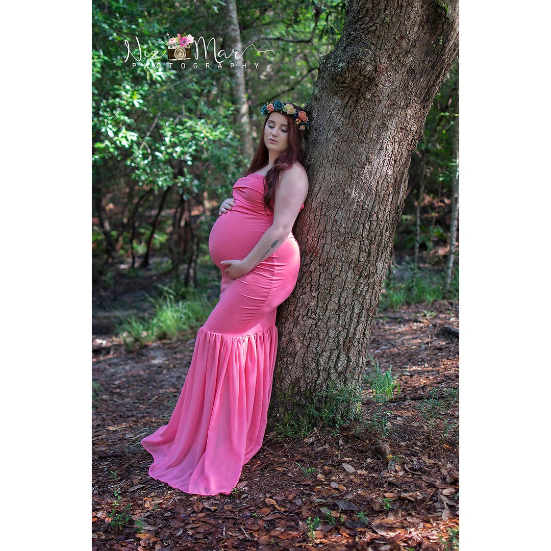 chinese dress ladies AYMENII Women Chiffon Mermaid Maternity Gown Spaghetti Strap Off Shoulder  Ruffle Sleeve Photography Baby Shower Dress Hot Pink S at Amazon Women's  Clothing store