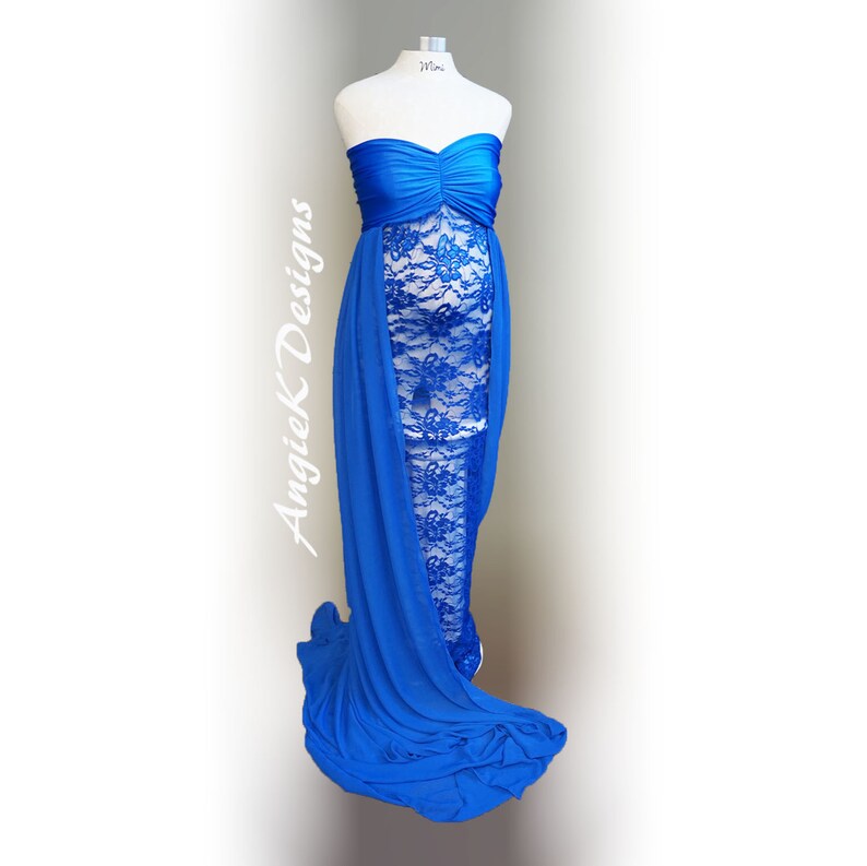 chiffon gown with train