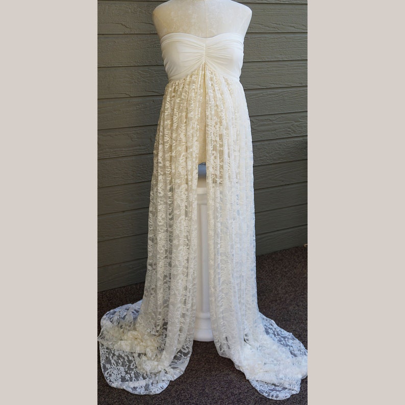mesh maternity gown