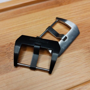 Ready to ship! tang buckle for watch strap | watch buckle with engraving | stainless steel screw-in buckle | black/silver buckle