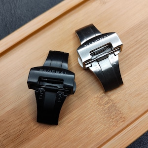 Ready to ship! 22mm deployment clasp for watch strap | Aftermarket folding clasp 22mm | black deploment clasp | silver folding clasp