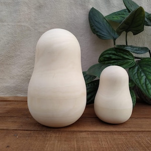 Matrjosjka-ämnen i trä, Roly-Poly – Linden Wood Craft Supplies