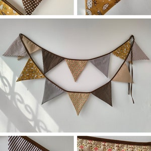 Vintage Bunting banner | garland flag bunting | Handmade wall hanging fabric flags