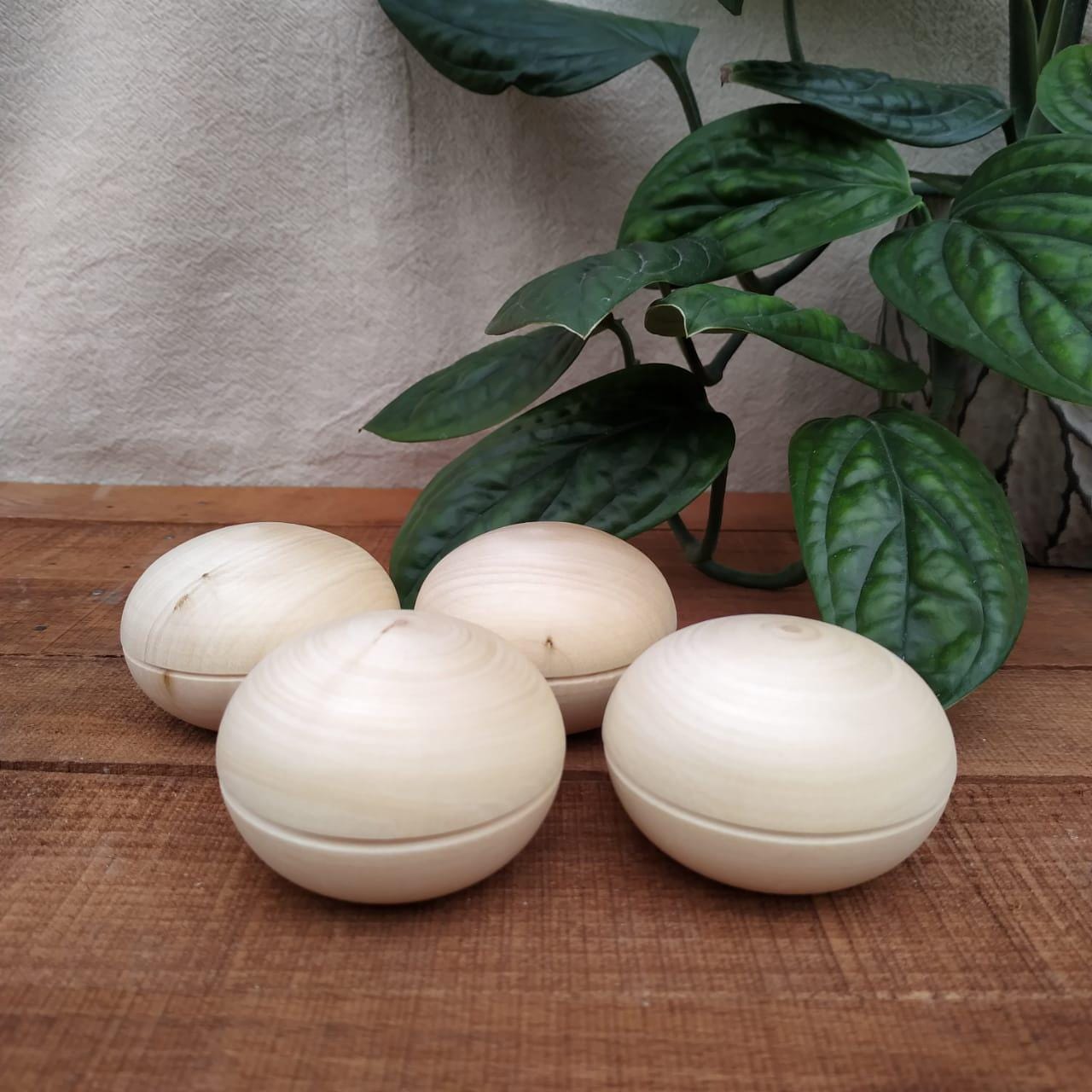 Linden Wood Mini Jewelry Box Blank (1pc) – Round Wooden Craft for DIY Projects