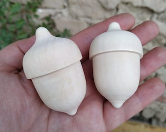 Wooden Acorn Ornament | Craft Blank Acorn for DIY Projects | Christmas Decoration