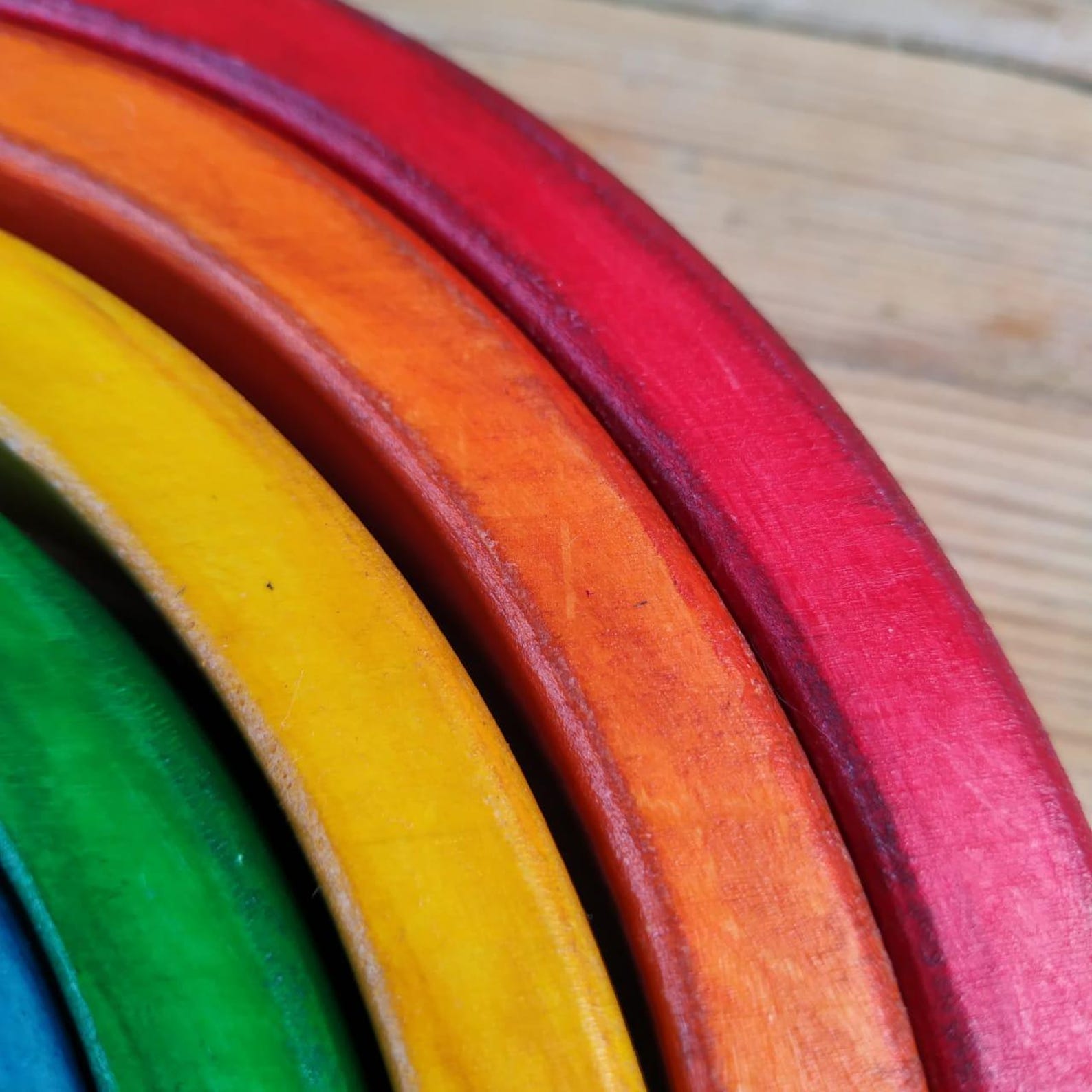 Wooden Rainbow Stacker / Montessori Baby Toy / Wooden Toys / 7 Pieces ...