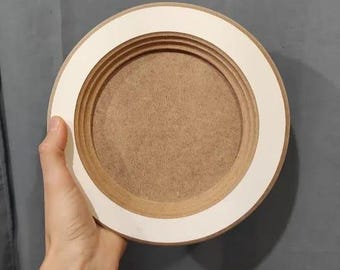 Round MDF Frame for DIY Decor | Unfinished Wooden Frame | 7.87" (20 cm) Craft Frame for Painting & Art Projects