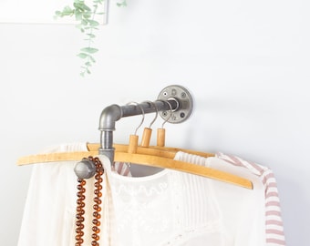 Industrial Single Clothes Rail | Steel Pipe | Industrial Design