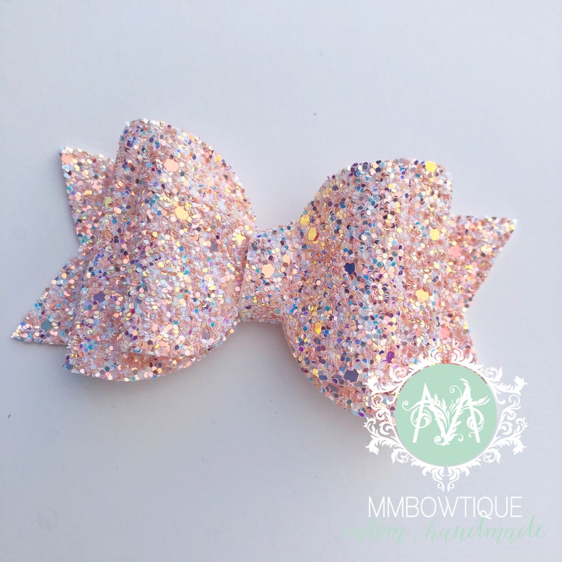 Baby Girl Headband Glitter Bows Multicoloured Irridescent Glitter Bows Girls Hair Bow