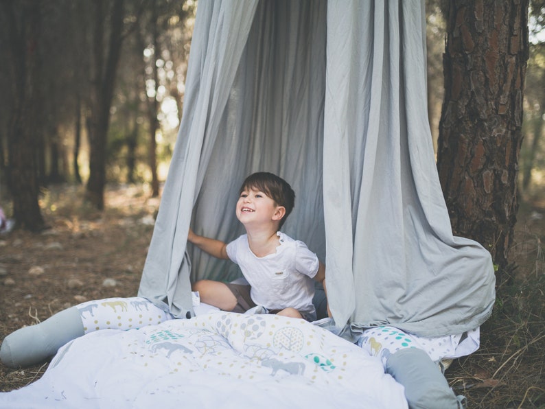 White Organic Cotton Hanging Tent Machine Washable Kids Etsy