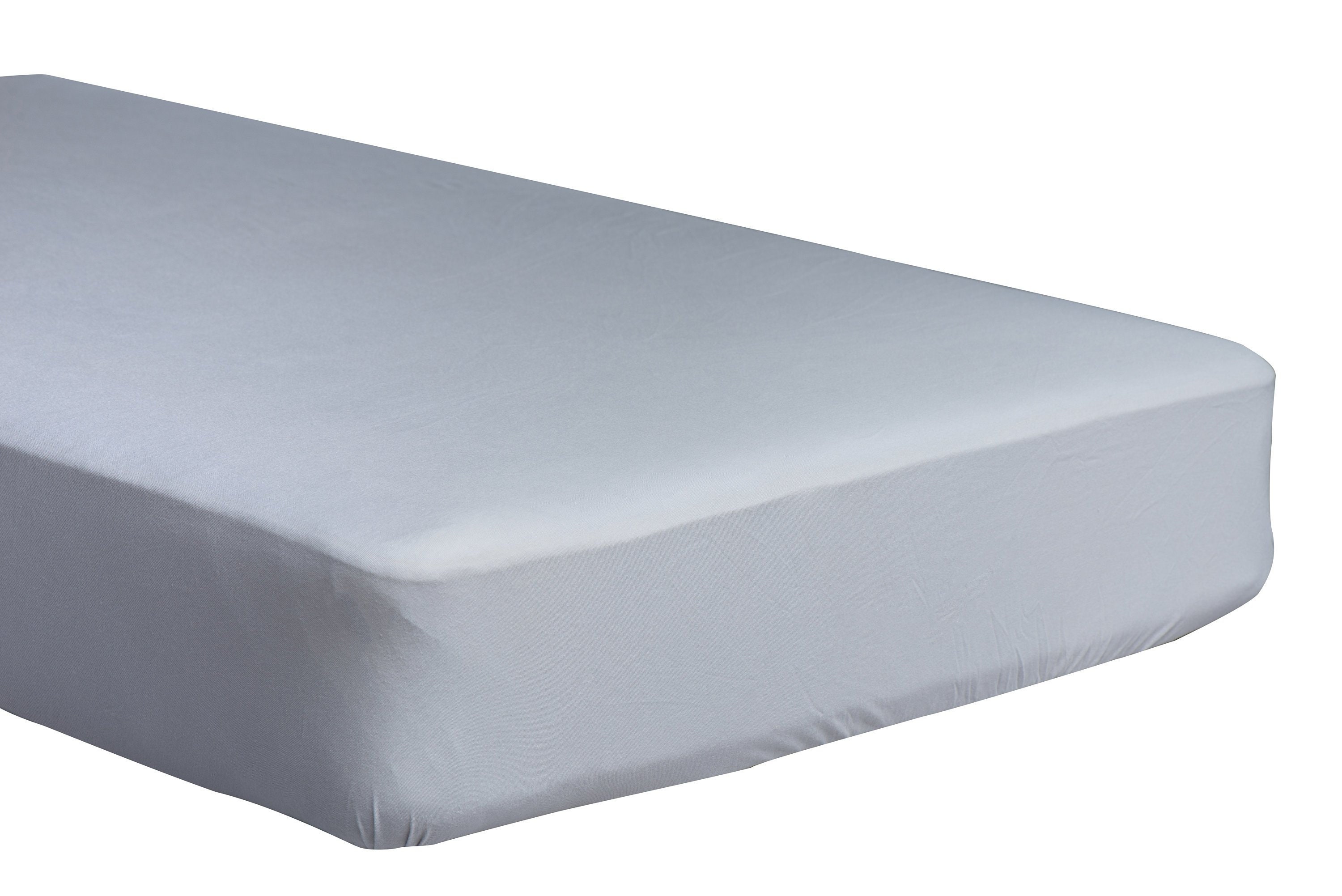 Solid Gray Single Bed Fitted Sheet 100 Organic Cotton Etsy