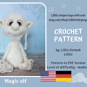 Crochet pattern amigurumi Elf, Christmas amigurumi doll Crochet pattern elf creature (Amigurumi Doll elf Pattern)