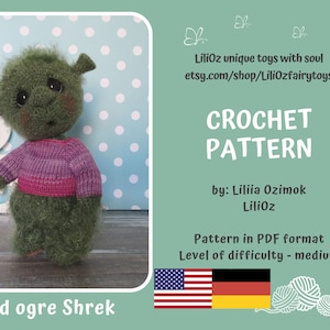 Crochet Ogre Doll Pattern: Amigurumi Monster Toy (PDF Pattern)