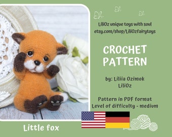 Crochet pattern toy amigurumi teddy fox (Amigurumi Doll Pattern)
