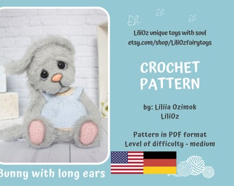 Patroon gehaakt teddykonijn: amigurumi-pop (pdf-patroon)