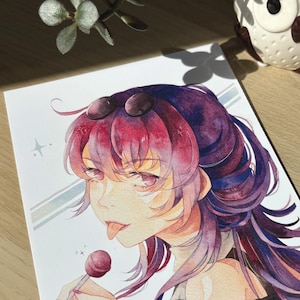 Kafka - Train en étoile Honkai | Impression A4/A5 - Fan Art aquarelle