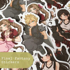 Aerith / Cloud / Tifa - Final Fantasy VII | Glossy Vinyl Sticker