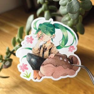 Rika and Clodsire | 7cm Glossy Vinyl Poke Sticker