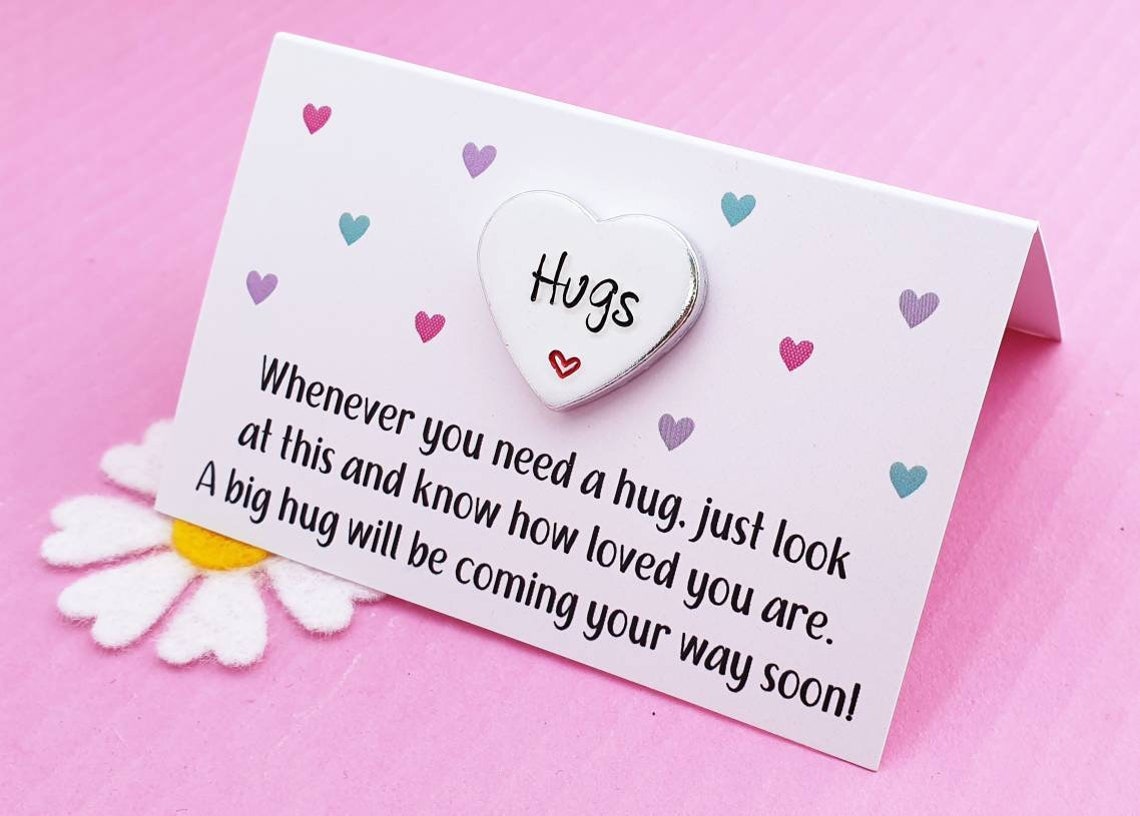 Pocket Hug Token Pocket Hug Card Hug in the Post Miss You Etsy