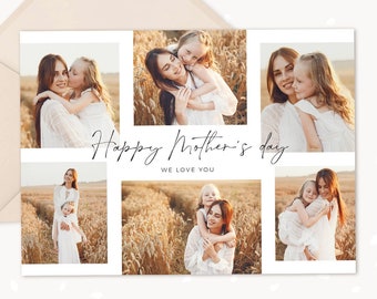 Editable Mothers Day Photo Collage Mama photo Collage Mothers day Photo Gift Template Printable Mothers day Photo Collage Poster P3 MTHD