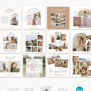 Photographer Instagram Template Photographer Instagram Posts - Etsy