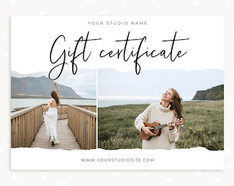 Photography gift certificate template, Canva, Photoshop, Photography gift card template, Photo Gift Cards, Photography Gift Certificate