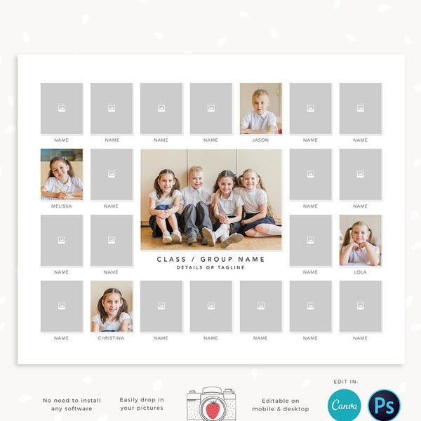 Composite template, 8x10 School Composite, photo composites, school photography template, Daycare Template, Group photo composite, portraits