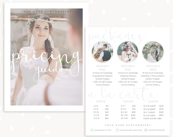 Photography Pricing Template, Pricing Guide Template, Pricing List, Price List Photoshop Template, Pricing Template, Photographer Price List