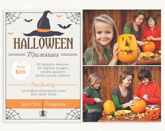 Halloween mini sessions template, Halloween marketing, Spooky, Fall Mini Session Template, Photography marketing, Halloween Photoshop PSD