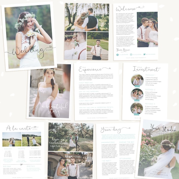 Wedding Photography Magazine Template, Wedding brochure, Welcome packet, 10 Page Digital Magazine, Wedding Photography Marketing, psd guide