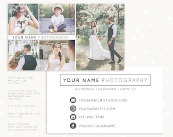 Photography Business Card Template, Photoshop Template, Photo Business Cards, Photography Marketing, Business Card for Photographers