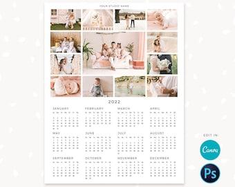 Photoshop Calendar Template 2022 Photo Calendar Template | Etsy