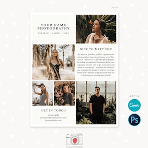 Plantilla de volante de fotografía, Canva, Photoshop, folleto, folleto de fotografía, folleto de una página, folleto de una página, folleto de foto tamaño carta C02