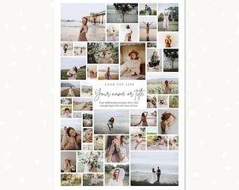 24x36 Photo collage, Poster Collage Template for 47 Photos, Poster size photo collage, Photo Collage Template, Storyboard, Memorial, Funeral