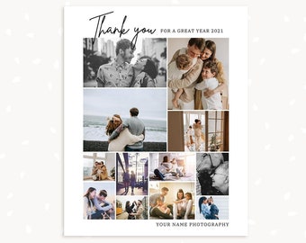 Thank You Photo collage template, End of Year Blog board, Canva, Photoshop, Storyboard template, Photographer blog board template, New year