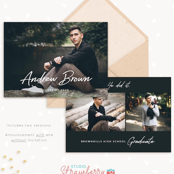 Guy graduation announcement, Graduation announcement boy, Graduation Invitation 2020 Boy, Senior Graduation Template, Graduation Invitation